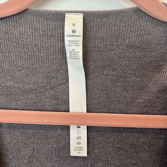 LULULEMON Knit Open Cardi Dusty Purple Duster - Picture 2 of 8